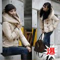 乔伊思 韩版 09新款冬装百搭品牌热卖正品女装毛领加厚棉衣0014
