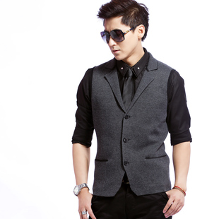  【玩美春夏】包邮马甲男英伦男士坎肩修身时尚休闲针织马夹WM030