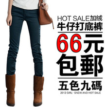 2011秋冬装新款打底裤保暖女裤靴裤抓绒加厚修身铅笔裤小脚裤