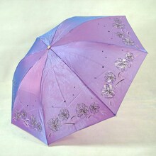 天堂伞最新09款三折防紫外线晴雨伞307E闪银丝印