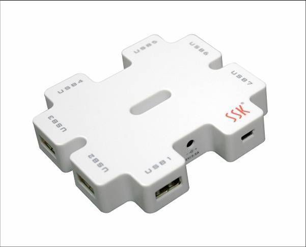 皇冠 飚王枳木USB HUB 7个USB口输入 让您一网打尽USB设备