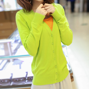 2014春秋装新品韩版大码宽松纯棉<em>针织</em>衫<em>开衫</em>