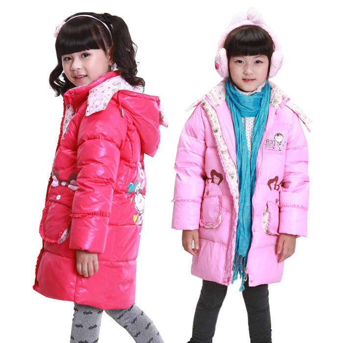 年终大促销！ 太阳雪人正品儿童羽绒服 中小女童卡通中长款88017