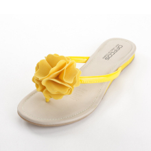 网销 热风OFFCOS 2012夏季新品 PU女鞋 甜美花朵平跟拖鞋73F2501
