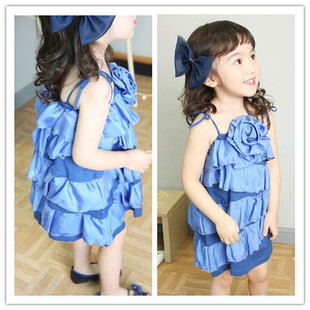  夏季新款韩国儿童吊带连衣裙蛋糕裙现货实拍