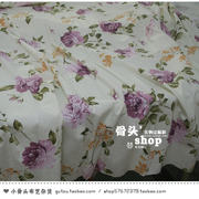 窗帘沙发盖巾抱枕桌布DIY手工纯棉帆布布料/清新水玉田园2.4米宽