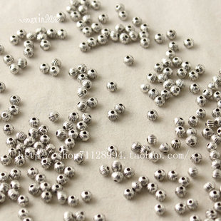  diy手工配件批发 手链项链材料藏银合金4mm左右花边扁珠子隔珠