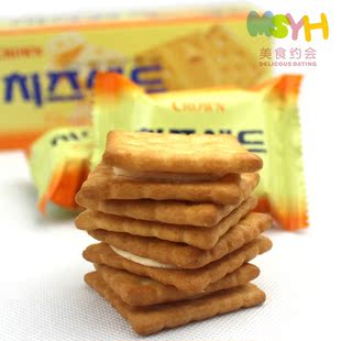  韩国进口零食 Crown可拉奥 芝士 奶酪 夹心饼干 60g