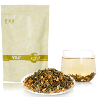 百草味 养生茶 特级玄米茶 日式玄米绿茶 铝袋装100g