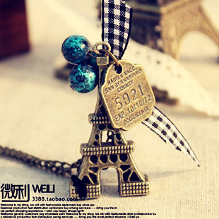  [D040]微利饰品 复古 埃菲尔铁塔 项链 毛衣链
