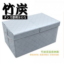 日本木晖 双盖竹炭收纳箱/除味储物箱/双盖毛衣收纳箱