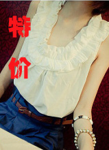 精品特价春夏个性中长款气质女花苞背心<span class=H>小</span><span class=H>吊带</span><span class=H>雪纺</span>上衣 黑白红米