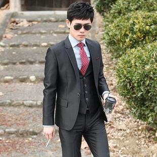  Dansier新郎伴郎韩版修身男士礼服 时尚收腰西服套装 修身男西装