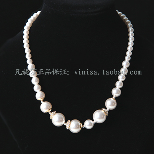韩国东大门进口珍珠项链时尚，贵气经典，简约优雅镶钻毛衣链颈链b03