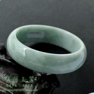  老坑A货翡翠手镯飘花白色特大号翡翠玉镯子特价浅绿色玉镯