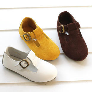  经典款 韩国品牌春夏款简约复古软牛皮丁字男女儿童皮鞋童鞋