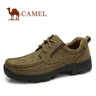  新款camel 骆驼正品男鞋 真皮户外鞋子 磨砂 男休闲鞋82308601