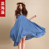 2012春夏装新品 女装波西米亚大摆无袖吊带裙 连衣裙 夏季 新款