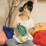 2012春夏装新款女装打底衫中长款韩版短袖纯棉衣服卡通短袖T恤