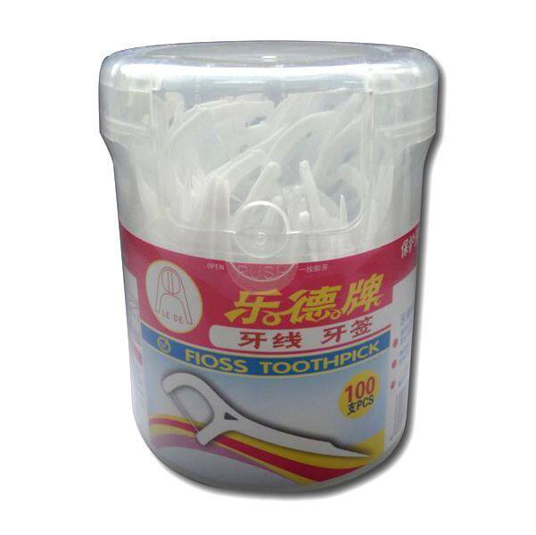 特价！出口品质！上海乐德牙线棒/100支罐装牙线牙签