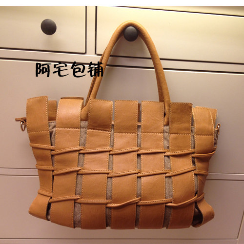蘑菇街A-ZA阿札春款复古包名媛编织包栅栏式包欧美女单肩包斜挎包