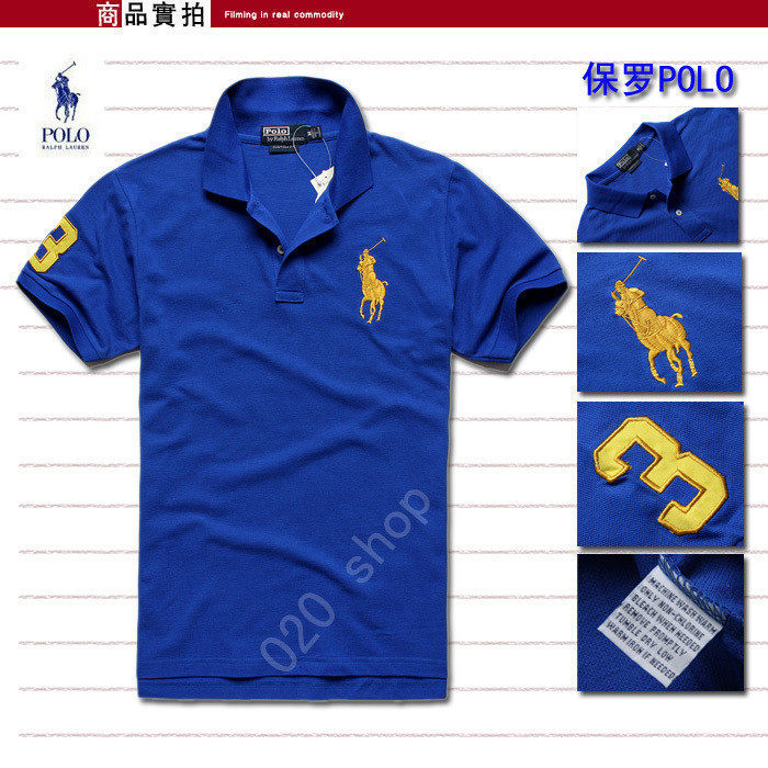 POLO 大马标男保罗纯棉 翻领T恤短袖半袖 polo衫  15 色特价