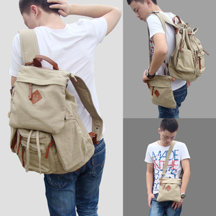  买一送一新款学院风韩版背包双肩包运动男包配送单肩小布包 DD