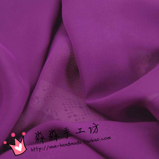 服装布料 高端紫色雪纺透薄纱衣服 纯色丝巾舞蹈裙子汉服面料