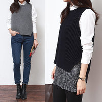 2014新款春装<em>韩版</em>套头针织<em>马甲</em> <em>宽松大码</em>毛线
