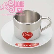 北欧创意倒影杯正品love/咖啡杯/七夕情人节情侣杯 送勺子