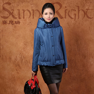  冬装新款大码宽松女装棉服短外套 纯色驼绒毛短款棉衣女8003