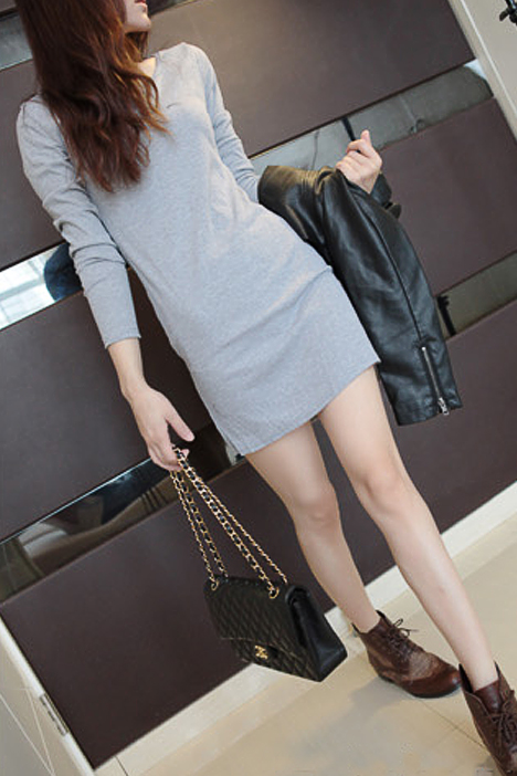 韩版螺纹棉紧身修身打底衫