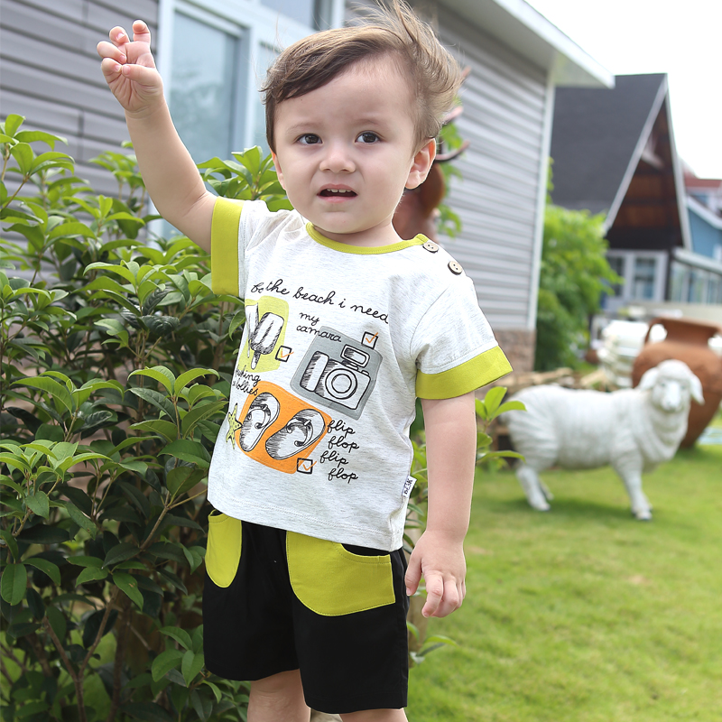 小熊卡迪童装 夏季儿童宝宝套装 男0-1岁 婴儿衣服装1-2-3岁夏装