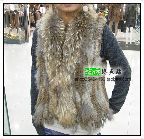 皮草,皮草背心<em>马甲</em>09新款日单貉子毛皮草针织