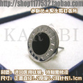 耳钉狂人★双皇冠男士耳钉！进口钛钢极品耳钉-黑底BVLGARI★S