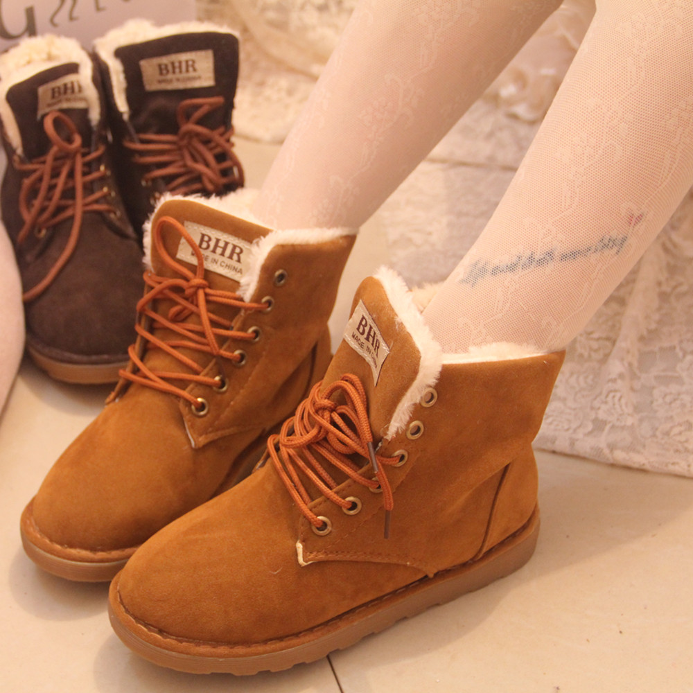 潮高帮鞋雪地靴短靴...