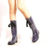 砂雪地靴高筒厚底铆钉高跟圆头过膝防水台<em>长</em>筒