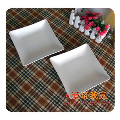 韩日式料理餐具/陶瓷盘/骨瓷盘/爱筑我家/家用餐盘/方盘/白瓷