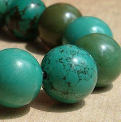  6 8 10 1214 16 1820 22mm天然绿老色绿松石隔珠DIY散珠佛珠配件