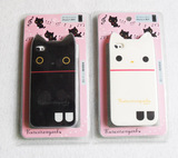 rilakkuma带耳朵黑猫 白猫外壳 iphone 4 外壳 TPU黑白猫壳
