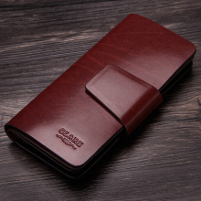 情人节礼品 女式女士长款钱包 牛皮情侣钱夹 真皮搭扣中长款皮夹