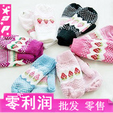 批发韩国秋冬季可爱女生草莓 加厚针织<span class=H>保暖</span> 连指毛线<span class=H>手套</span> 60g4216