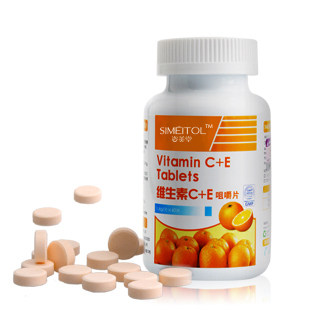 姿美堂 正品 天然 维生素c 维生素e VC VE 咀嚼片