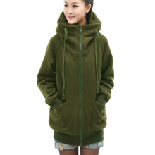 西子丽雪 2012新款春装 韩版连帽中<span class=H>长款</span><span class=H>加厚</span><span class=H>卫衣</span> 女外套 92820