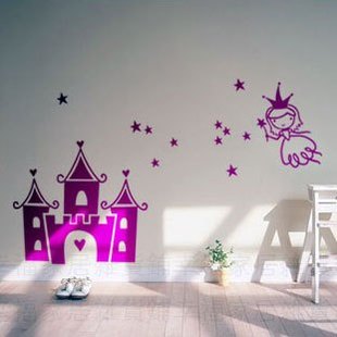 特价 DIY公主城堡墙贴 小精灵 卧室客厅儿童房
