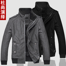 2012春装新款男士韩版修身羊毛呢夹克休闲精品潮男装时尚外套