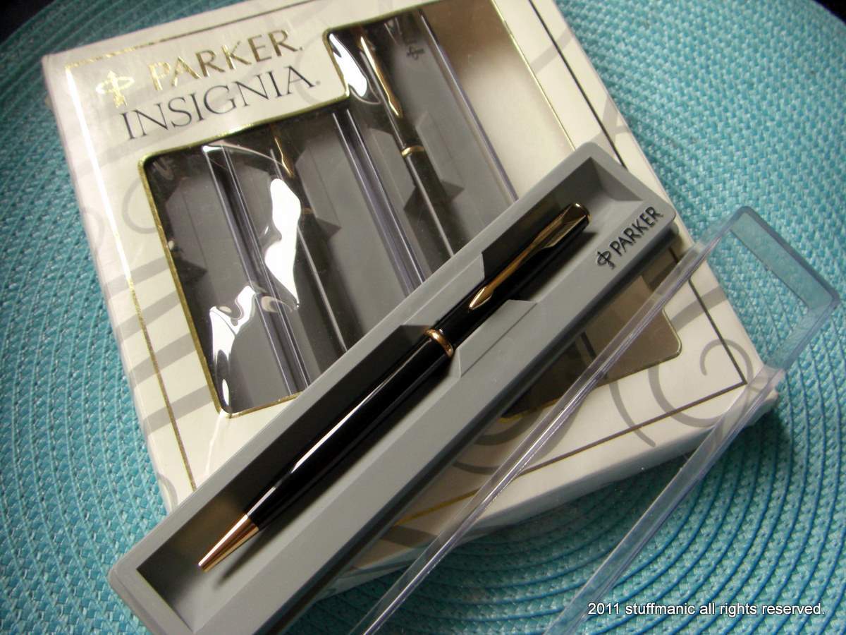 美国派克 parker insignia式雅圆珠笔香黑杆金夹96老标美国原产