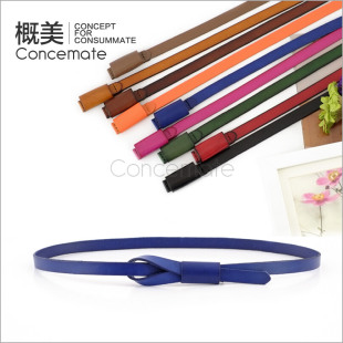  概美 纯牛皮细腰带 女士真皮皮带 防过敏 可打结韩版时尚百搭腰饰