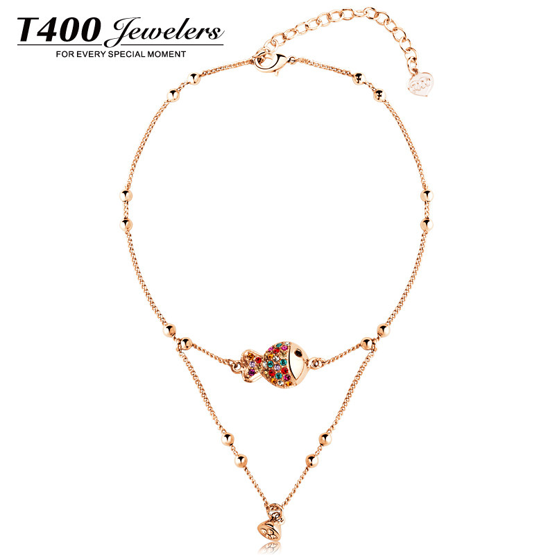 T400 authentic new female Korean fashion Crystal anklet clownfish anklet bells for my birthday