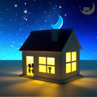 包邮特价 太阳能浪漫小木屋房子创意特别圣诞